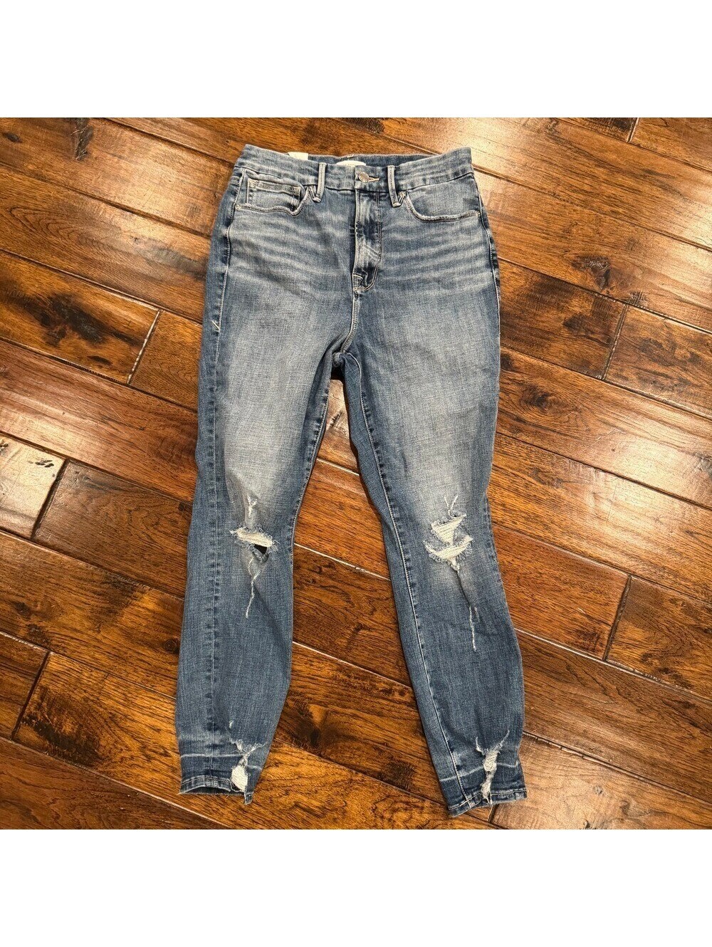 Good American Light Blue Distressed Women's Jeans